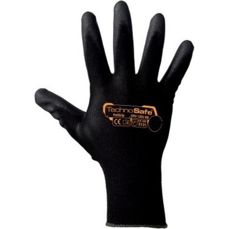 GUANTI SINTETICI SPALMATI IN POLUIURETANO PU DORSO AREATO NERO M-XXL 12PAIA RAYS, "XL" (1/2)