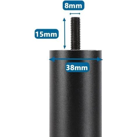 NALOOKAMIC  Lot de 4 Pieds de canapé en Alliage d'aluminium - Réglables de Hauteur - Pieds de Rechange d'armoire - Pieds filetés M8 - Noir - 15 cm