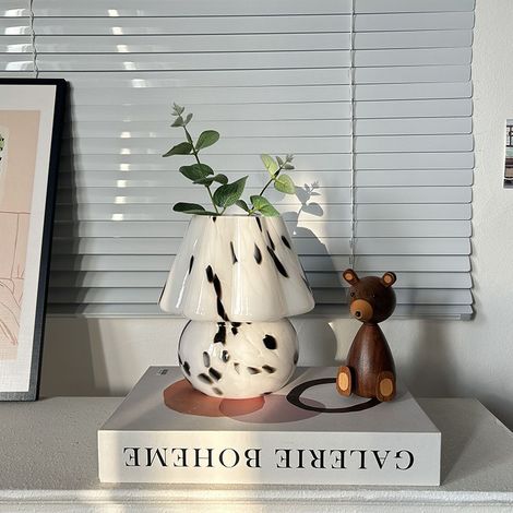 Lampe champignon petite lampe de table de chevet-table de chevet veilleuse dimmable lampe de table en verre translucide en continu (1/5)