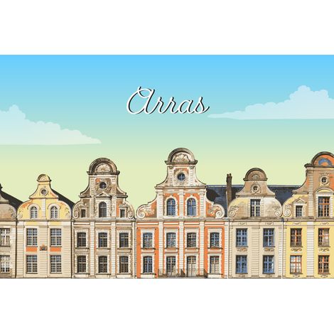 Tableau sur toile illustration Arras 65x97 cm - Impression sur Toile Murale Décorative - Image imprimée en HD sur Toile - Toile sur Châssis en Bois FSC - Fabriqué en France (1/5)