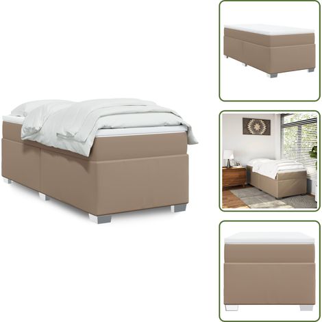 Materasso cappuccino - vidaXL Giroletto a Molle con Materasso Cappuccino 90x200 cm Similpelle - Letto a molle