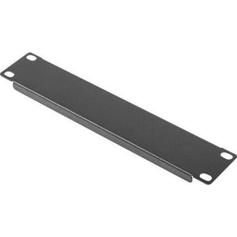 Placa ciega para armarios rack de 10" y 1U, metal negro.