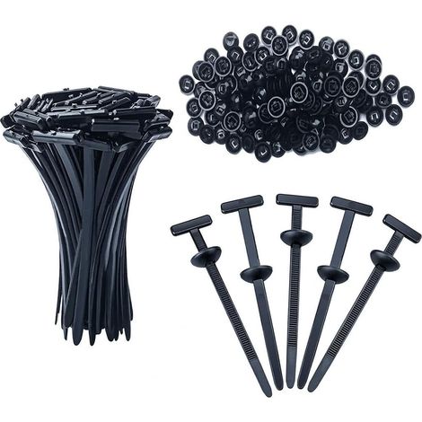 150 Pièces Serre Cable Plastique Noir 9cmx2cm, Clips de Fixation Voiture Universelles en Nylon, Attache Rapide Autobloquantes pour Réparation Automobile et Entretien Quotidien (1/5)