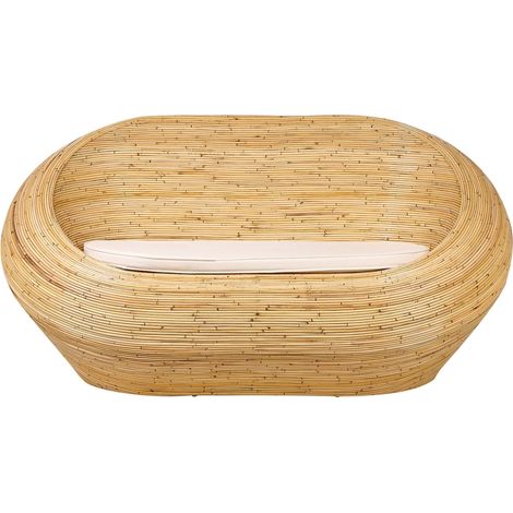 Gartensofa 2-Sitzer MAIORI Rattan Naturfarben