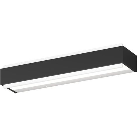 Applique moderno top light bios 1213 45 dm led switch 1980lm diffusore alluminio illuminazione modulo integrato, finitura metallo nero