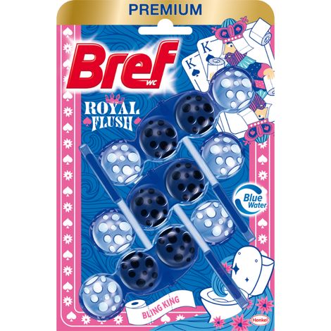 Bref Premium Royal Flush Bling King Cube de coloration pour toilettes à l'eau 3 x 50 g (1/3)