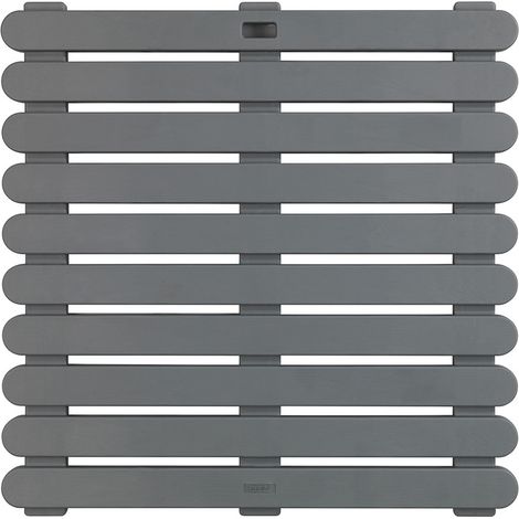WENKO Griglia per bagno, griglia per doccia antiscivolo, per uso interno ed esterno, Plastica, 55x55 cm, grigio