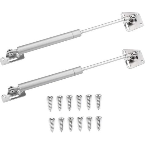 Lot de 2 charnières à ressort à gaz avec vis pour coffre à jouets, armoire, armoire à chaussures (100 N) (1/4)
