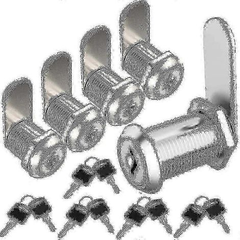 Lot de 5 cadenas argentés de 20 mm pour boîte aux lettres avec clés, compatibles avec les tiroirs de casiers (1/4)
