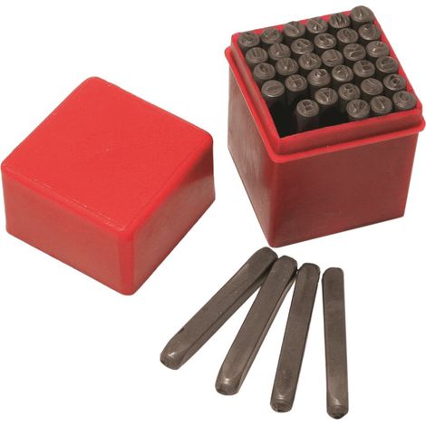 Hilka - Set punzoni alfanumerici, 36 pezzi