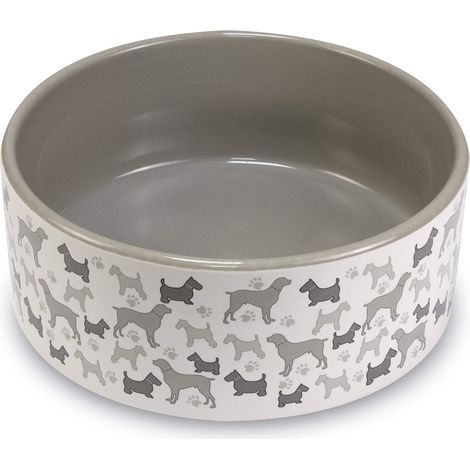 Gamelle en céramique "Chien" - 16 cm - Plat de mangeoire pour chiens et chats