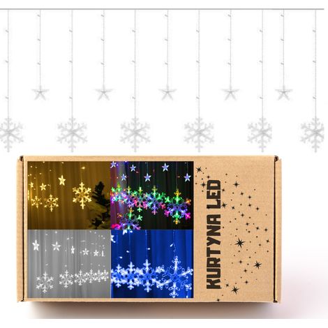 Luci fiocchi di neve stelle Luci di Natale tenda 138LED