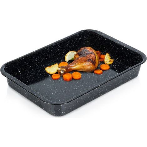 Rotissoire Émaillée - 3 L - 35,5 x 24 x 5 cm - Noir - Acier Émaillé Antiadhésif (1/5)