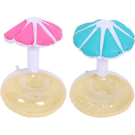 2 porte-gobelets gonflables, flotteurs pour boissons, bateaux, radeaux gonflables pour piscine, sous-verres flottants pour jeux d'eau, confortables et pratiques, durables ( (1/4)