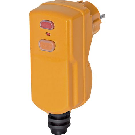 Brennenstuhl – Fiche électrique jaune avec protection différentielle IP55 – Pour câbles 3G1,5 et 3G2,5 – Courant différentiel 10mA