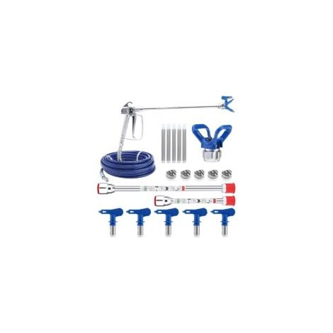 Kit de Pistolet a Peinture Airless,avec Tuyau Haute Pression 15M,Airless Peinture Pistolet Tige De Rallonge,buse pulvérisateur et 60 Mesh Éléments de Filtre (1/5)