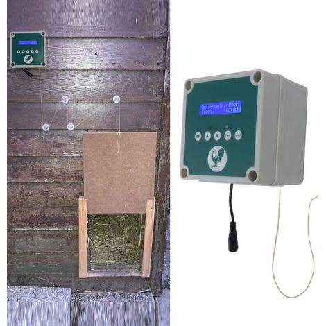 Automatischer Hühnerstalltürmotor IP44 - Elektrisches Steuerungsset mit Timer, Lichtsensor und Fernbedienung