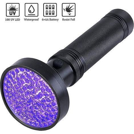 Starlight 100 LED Leistungsstarke UV-Taschenlampe, 395 nm Schwarzlicht-UV-Taschenlampe, UV-Taschenlampe mit UV-Schutzbrille, Ultraviolett-Taschenlampe, Ultraviolett (1/5)