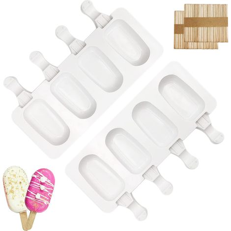 2 Pièces Moule à Glace en Silicone, Ice Cream Moules Maison Dessert, Moules à Crème Glacée, Moule à Popsicle, Moule à Crème Glacée, Moule à Sucette glacée Silicone, Ice Lolly Moule (1/5)