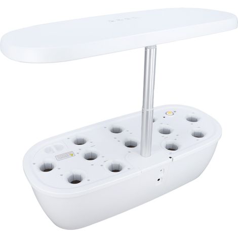 Système jardinage hydroponique intérieur avec lampe LED croissance kit germination plantes sans sol cadeau idéal jardin 100-240V blanc prise UE (1/5)