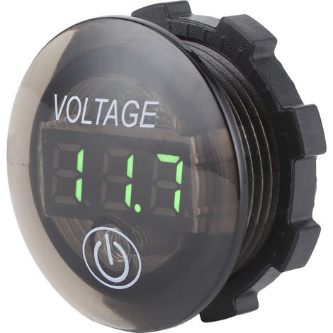 Universelles LED-Digitalvoltmeter für Gleichstrom 12-24V Autobatterie mit Berührungsschalter (Grün)