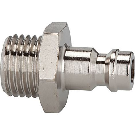 Riegler Nippel für Kupplungen NW 5, Messing vernickelt, G 3/8 AG (1/2)