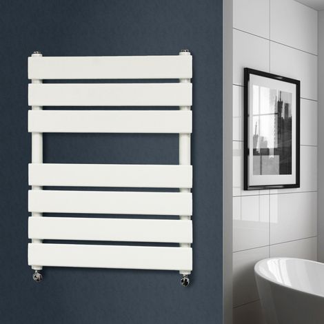 Flat Panel Heated Towel Rail Bathroom Rad Radiator White 650x500mm