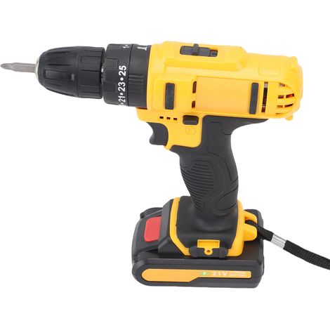 Perceuse sans fil 21 V, visseuse à percussion 3 en 1, couple max. 35 N.m, 1280 tr/min, vitesse variable, compatible perçage Ø 10 mm, 2 batteries incluses, lampe de travail LED, tournevis électrique po (1/5)