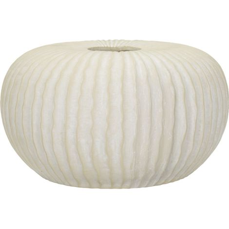 Vase Design Rainuré "Icicle" 40cm Crème (1/5)