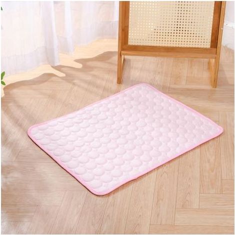 Tapis Rafraîchissant pour Chien et Chat en Soie Glacée - Coussin d'Été Respirant et Lavable. Niche Fraîcheur pour Animaux de Compagnie. Accessoire Confort XL 100x70 cm (Jusqu'à 30 kg). Rose-lsw