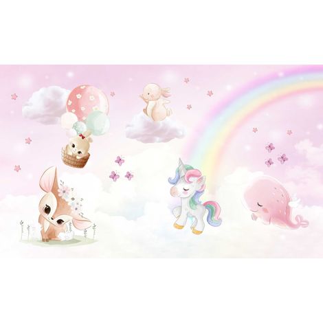 Tapis magnétique pour radiateur, Animaux, Arc-en-ciel, Rose, 60x100 (1/3)