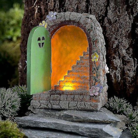 Accessoires pour portes de jardin féerique, portes murales extérieures, portes miniatures mystiques pour tronc d'arbre, accessoires pour portes de jardin féerique (1/5)