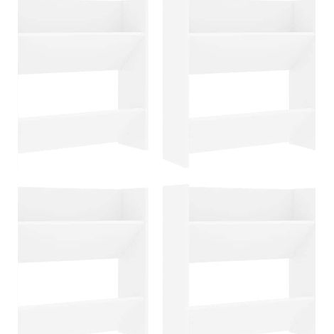 Maison Exclusive - Scarpiere a Muro 4 pz Bianche 60x18x60 cm in Legno Multistrato