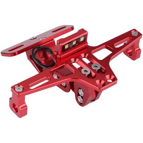 DEESSE SHOP-Support de cadre de plaque d'immatriculation de moto réglable en aluminium, avec lumière. (1/5)