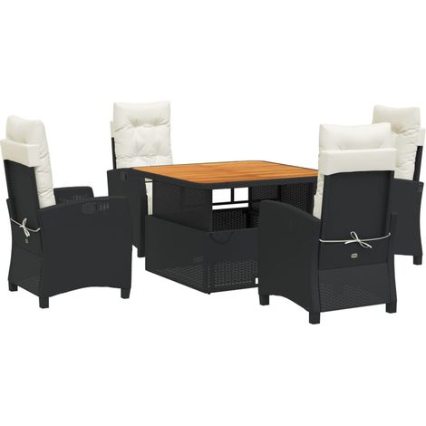 Maison Exclusive - Set de muebles jardín 5 pzas con cojines ratán (1/5)