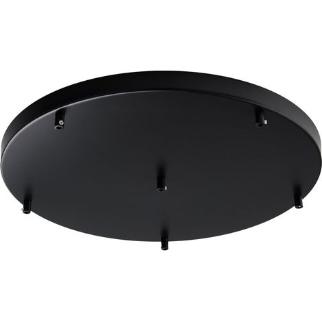 Rosone Multicavo 6 Luci In Ferro Laccato Nero Diametro 50 Cm