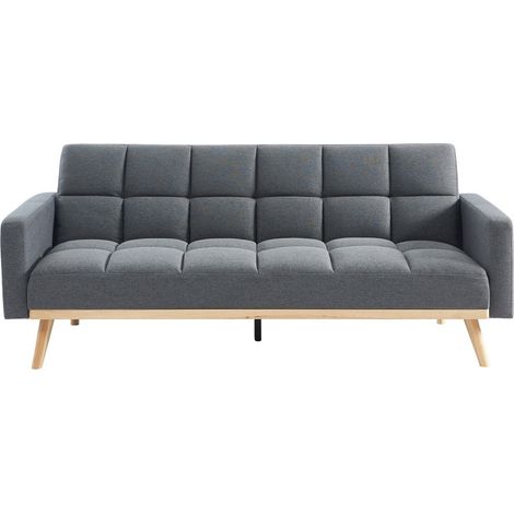 Sofá convertible de 3 plazas gris ADONA