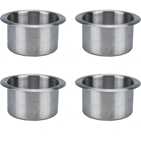 Uposao 4Pcs Porte-Bouteille de Boisson en Acier Inoxydable Porte-Tasse Résistant à la Corrosion et à la Corrosion Porte-gobelet à Encastrer pour Table De Poker Porte-gobelet Bateau Voiture Bateaux RV (1/3)