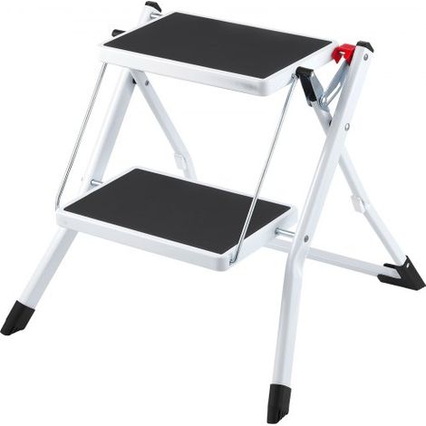 Marchepied Pliable Capacité 150 kg Escabeau à 2 Marches en Acier (1/5)