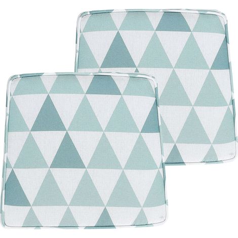 Set di 2 cuscini per sedie da giardino azzurro e bianco 37 x 34 cm a righe Terni (1/5)