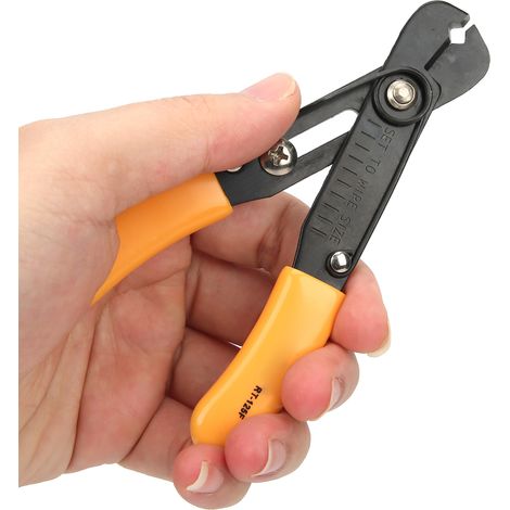 Pince à dénuder réglable, simple et facile à utiliser, pour fils de 0,5 à 4 mm, jaune. (1/5)
