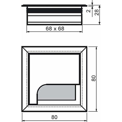 80x 80mm Cache-conduit de câble carré pour organisateur de cordon de bureau encastré pour meubles Aluminium anodisé argent Cache-câble pour conduit de câble Lot de 4 (1/4)
