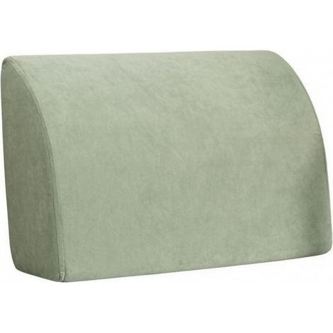 Wedge Cushion with Soft Velvet Cover, Light Green, Firm Yellow Foam Support — Length 70 cm × Height (1/5)