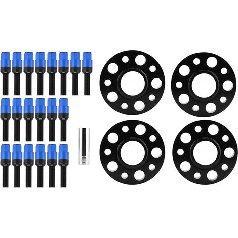Entretoises de roue de 20 mm à centrage sur moyeu, entraxe 5x112 mm, compatibles avec S4/S5/S6/SQ5/ALLROAD/A7 (bleu). (1/5)