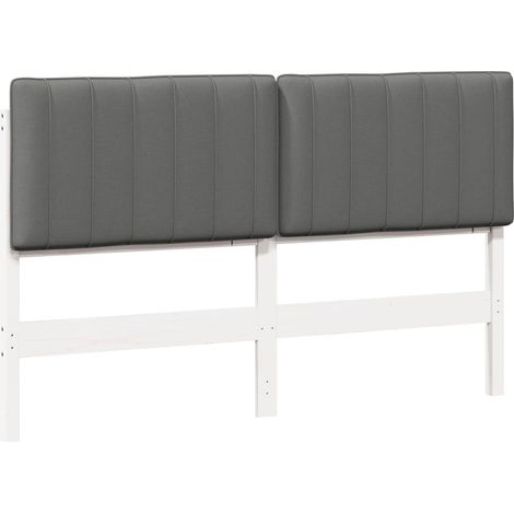 Cabecero tapizado y Gris Claro 160 cm Madera de pino macizo vidaXL