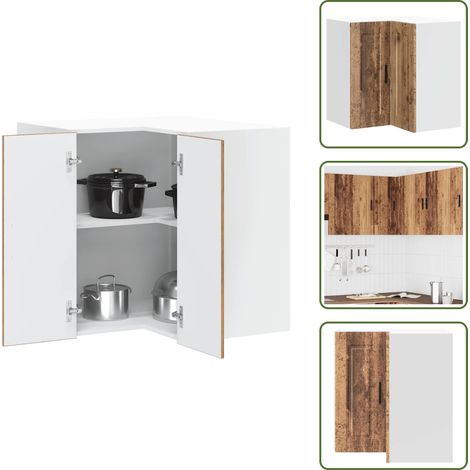 Küchen-Eckhängeschrank Porto Altholz-Optik Holzwerkstoff - Küchen-Eckhängeschrank - Küchen-Eckhängeschränke - Eckhängeschrank Für Küche - Küche Hängeschrank (1/5)
