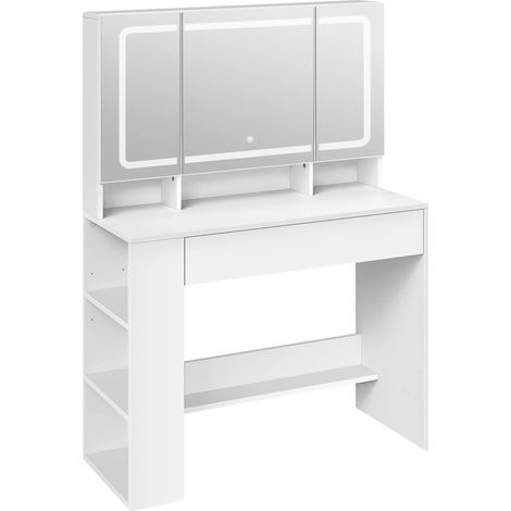 Bureau de maquillage pratique, table de toilette avec miroir (table de maquillage uniquement) (1/5)