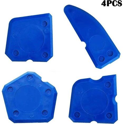 4-teiliger Silikonfugenspachtel, Dichtmittel-Finish-Set, tragbares blaues Dichtfugen-Set, Mehrklingenapplikator, geeignet für Küchen, Badezimmer und Fliesen.