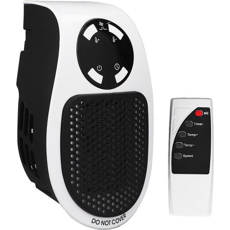 Mini radiateur d'appoint 500 W pour la maison ou le bureau, multifonctionnel, avec télécommande, blanc, prise britannique 220 V (1/5)