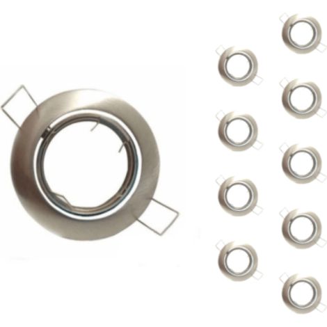 Support Spot Encastrable GU10 LED Orientable Rond INOX - Pack de (1/5)